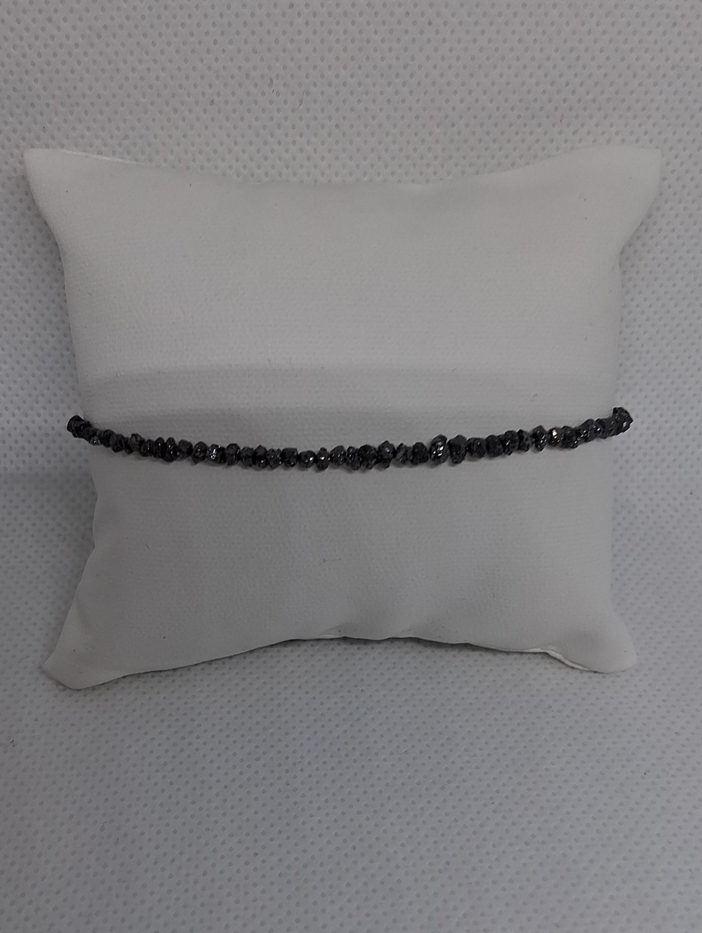 Faceted Natural Earth-Mined Black Diamond Beaded Bracelet-Dark Metallic Gray